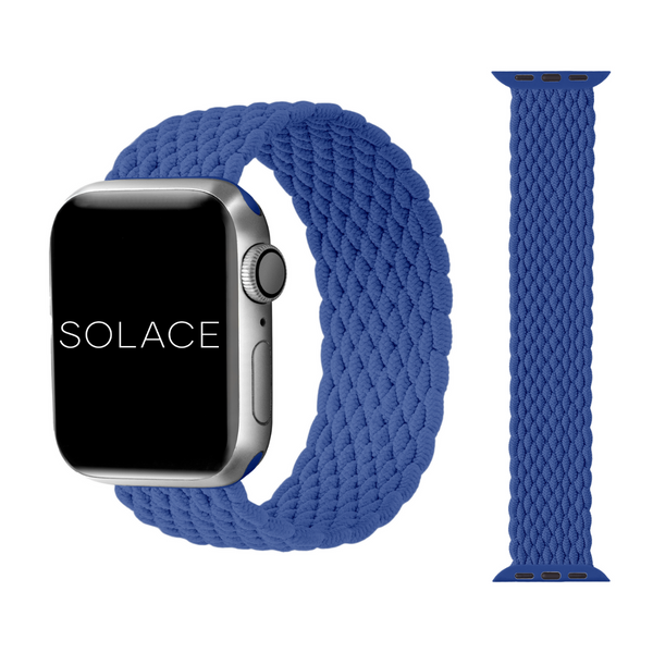 Blue braided Apple watch band compatible with 38,40,41,42,44,45,49mm
