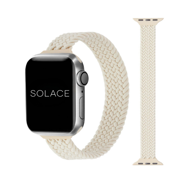 Sand slim braided Apple Watch Band Compatible with series Series 9, 8, 7, 6, SE, 5, 4, 3, 2, and 1 and Ultra
