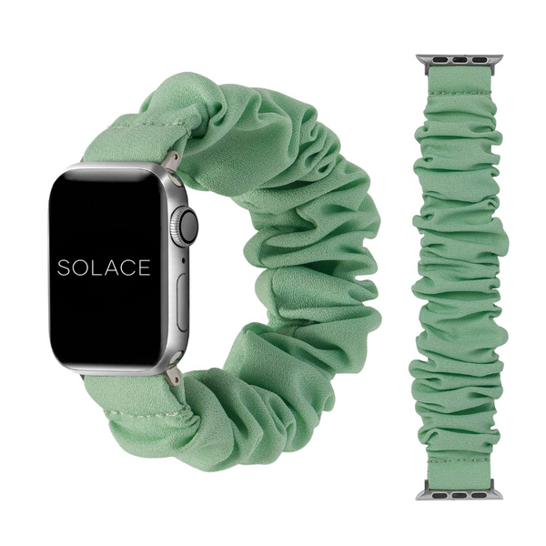 Green Scrunchi Apple Watch Band Compatible with series Series 9, 8, 7, 6, SE, 5, 4, 3, 2, and 1 and Ultra

