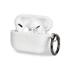 Apple Airpods pro white silicone protective case with keychain attachment